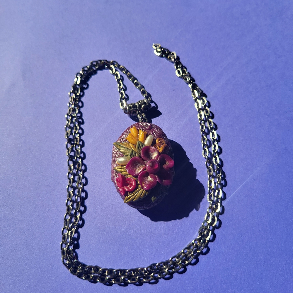 Vintage Handmade Floral Locket